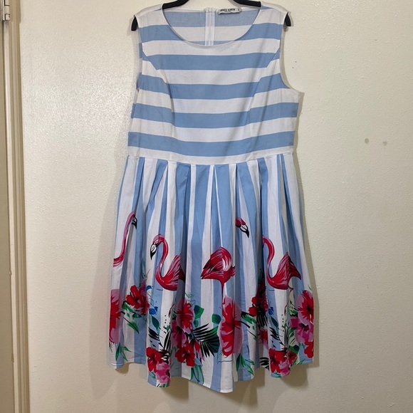 Grace Karin Flamingo Print Dress - Picture 1 of 4
